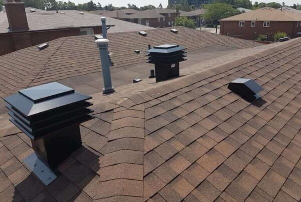 Roof with ventilation systems installed